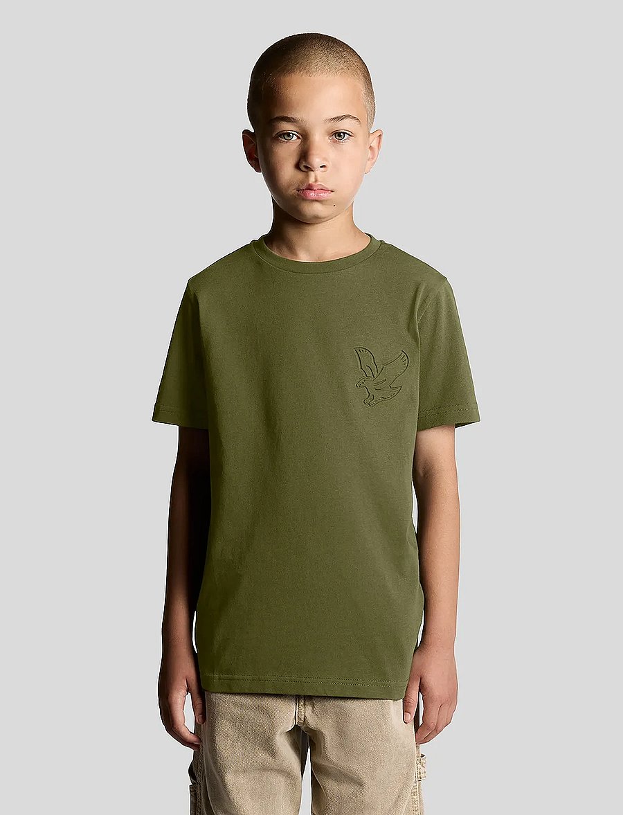 Lyle & Scott - Embossed Eagle T-shirt - kortærmede t-shirts - x848 deep depths - 0