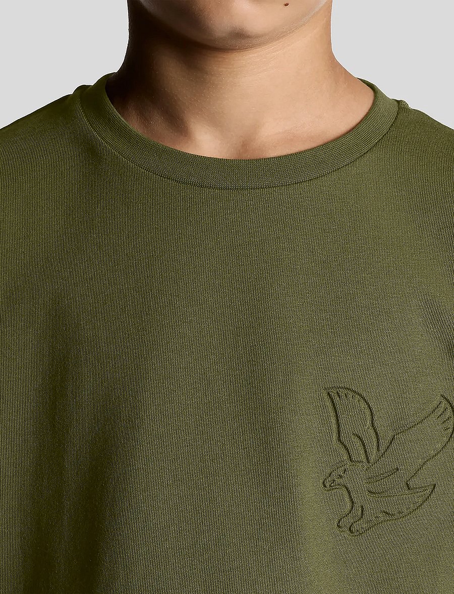 Lyle & Scott - Embossed Eagle T-shirt - kortærmede t-shirts - x848 deep depths - 4