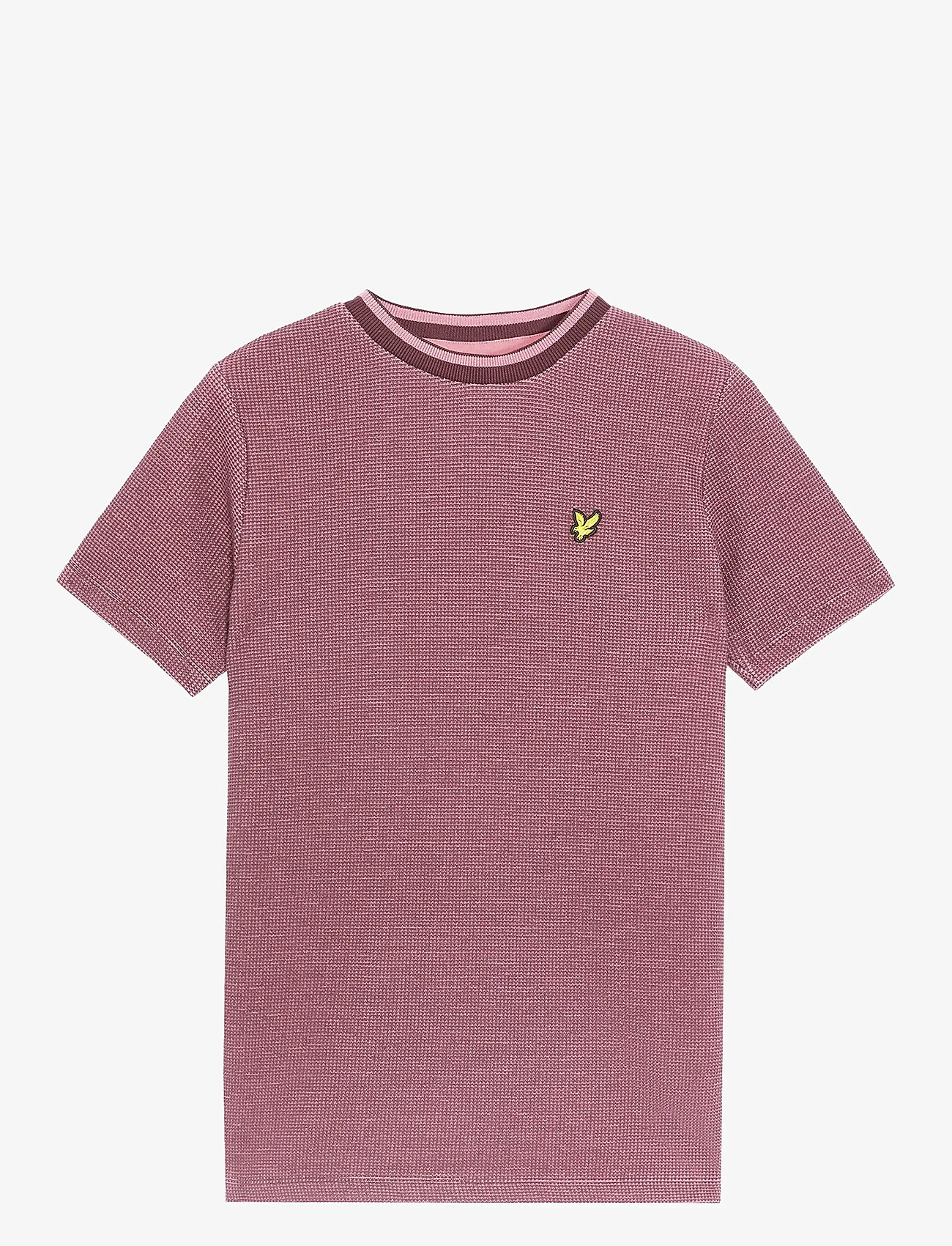 Lyle & Scott - Two Tone Waffle T-shirt - kortærmede t-shirts - x868 dusky maroon - 0