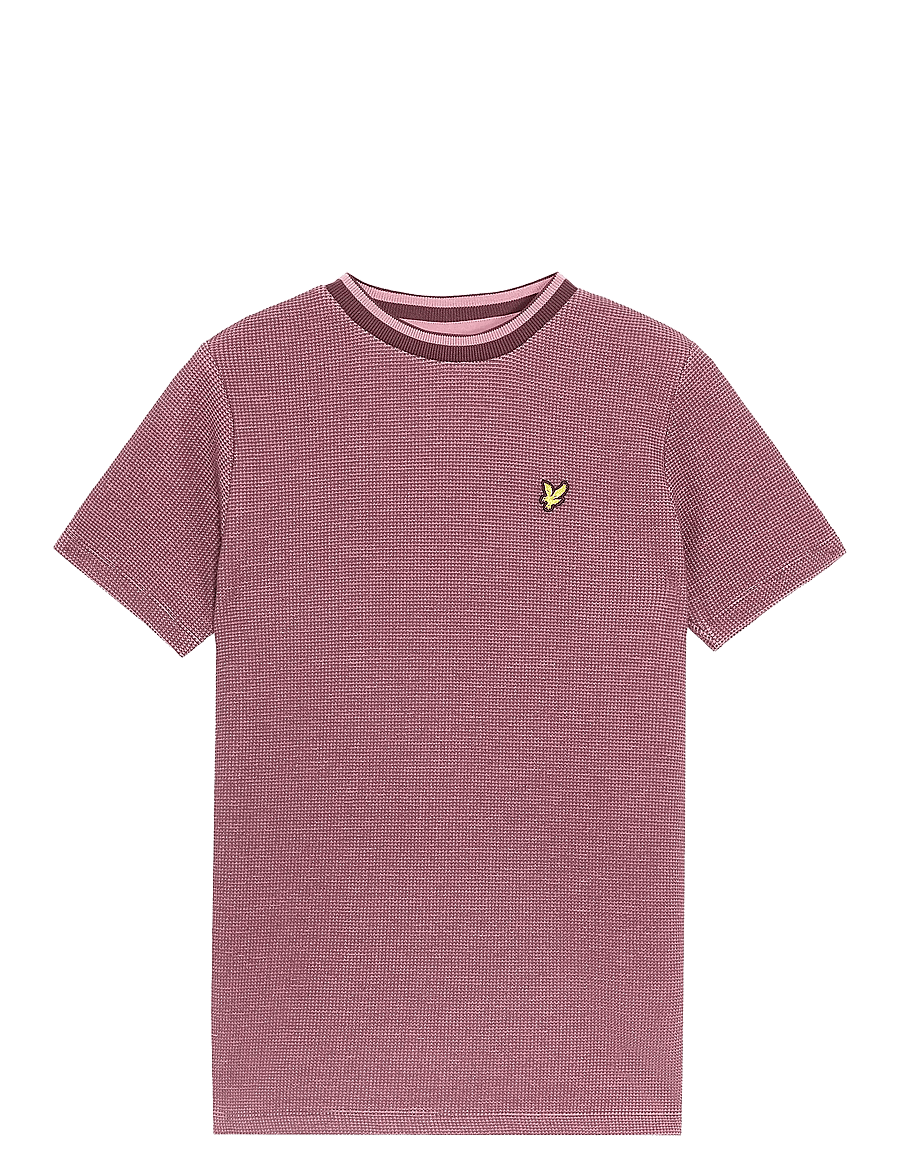Lyle & Scott - Two Tone Waffle T-shirt - kurzärmelige - x868 dusky maroon - 0