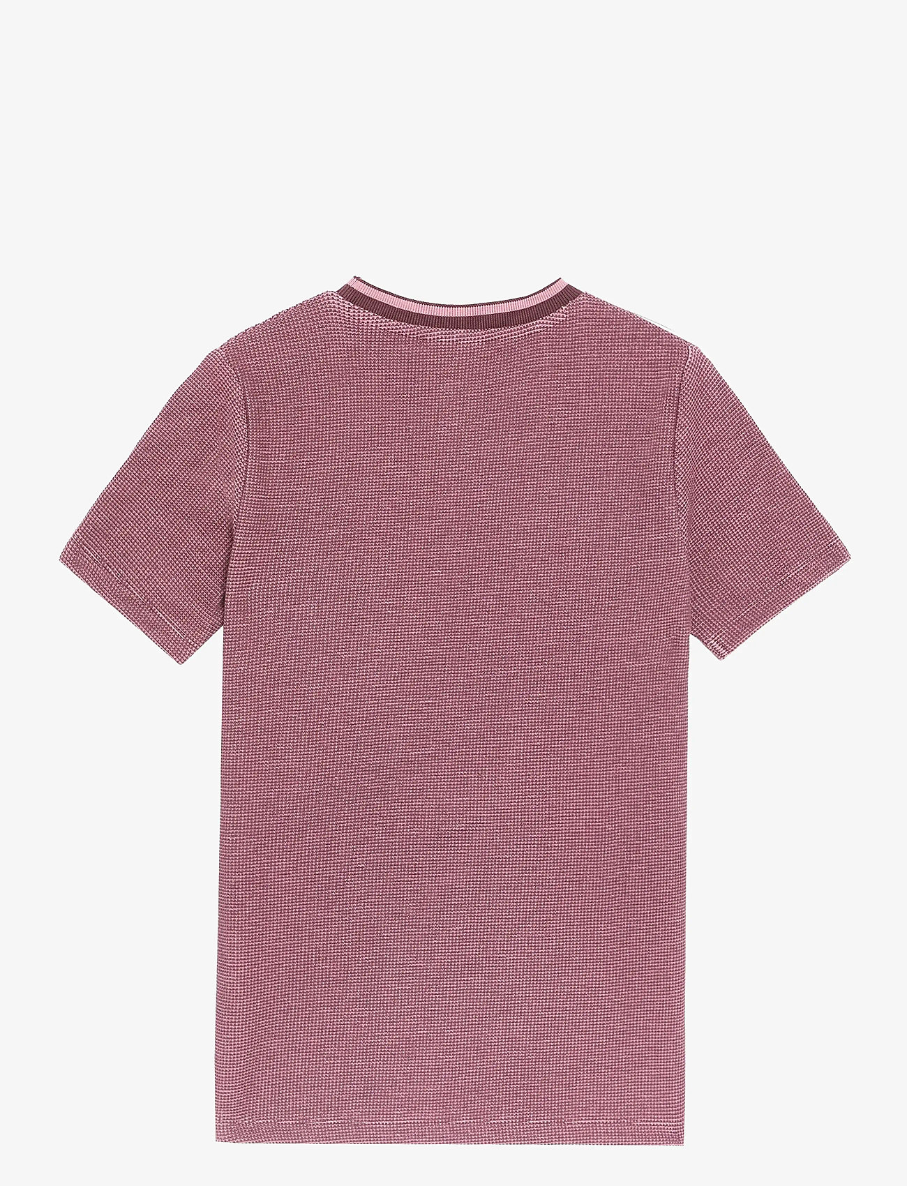 Lyle & Scott - Two Tone Waffle T-shirt - kortærmede t-shirts - x868 dusky maroon - 1
