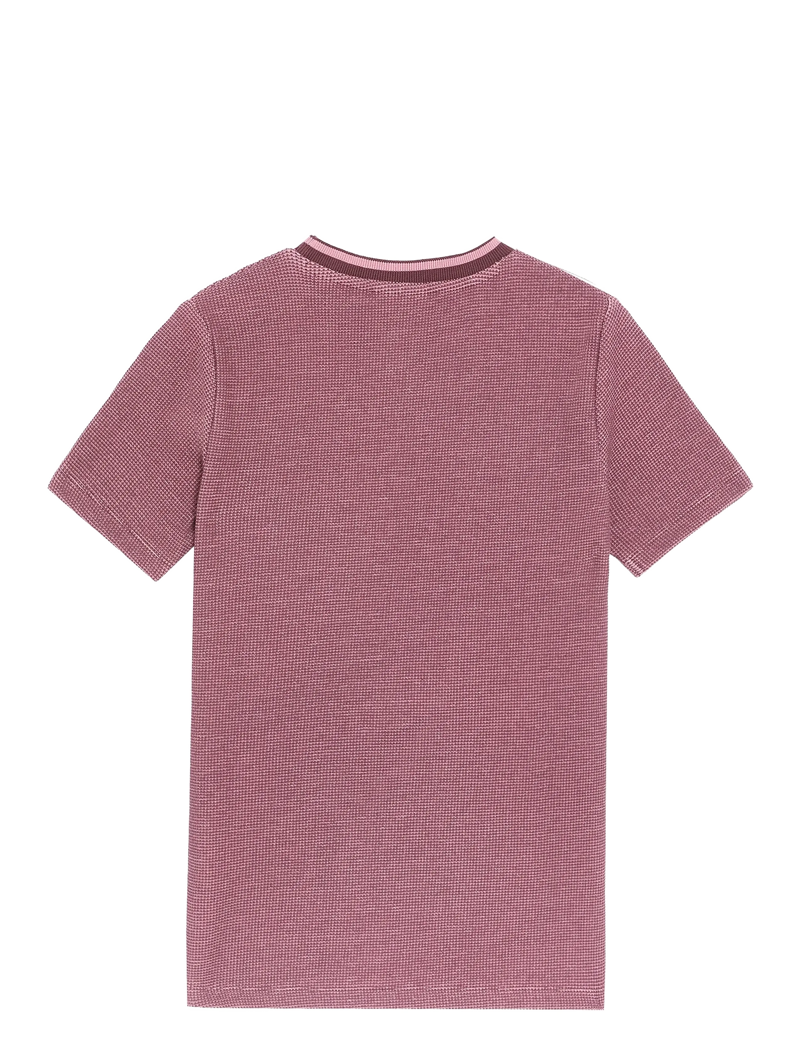 Lyle & Scott - Two Tone Waffle T-shirt - kortærmede t-shirts - x868 dusky maroon - 1