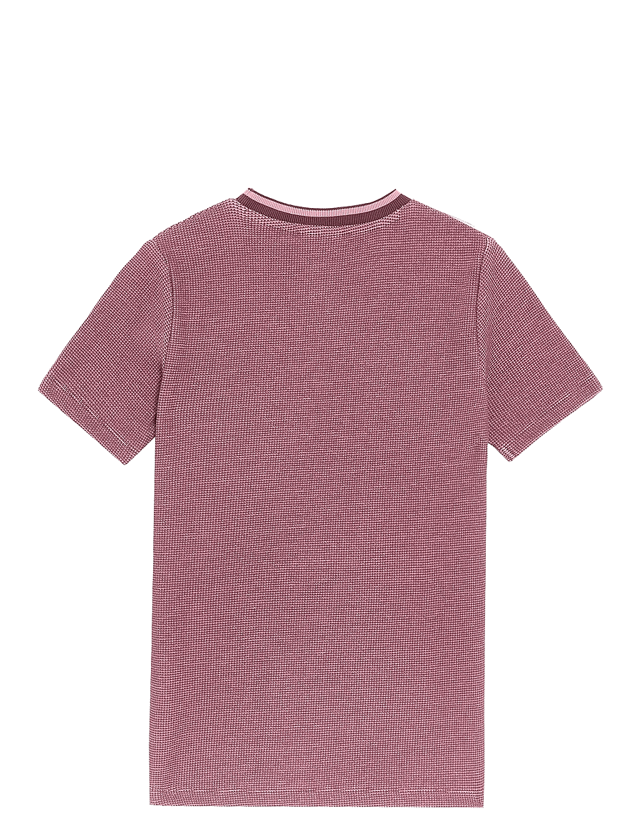Lyle & Scott - Two Tone Waffle T-shirt - kurzärmelige - x868 dusky maroon - 1