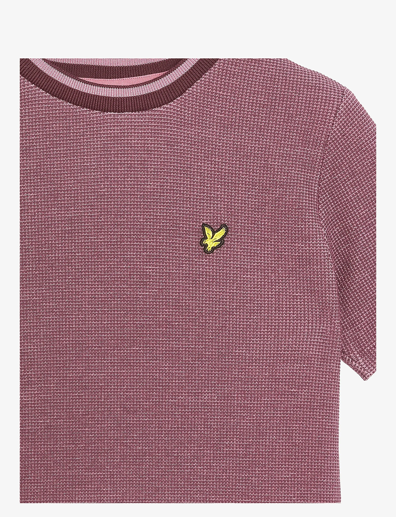 Lyle & Scott - Two Tone Waffle T-shirt - kortærmede t-shirts - x868 dusky maroon - 2