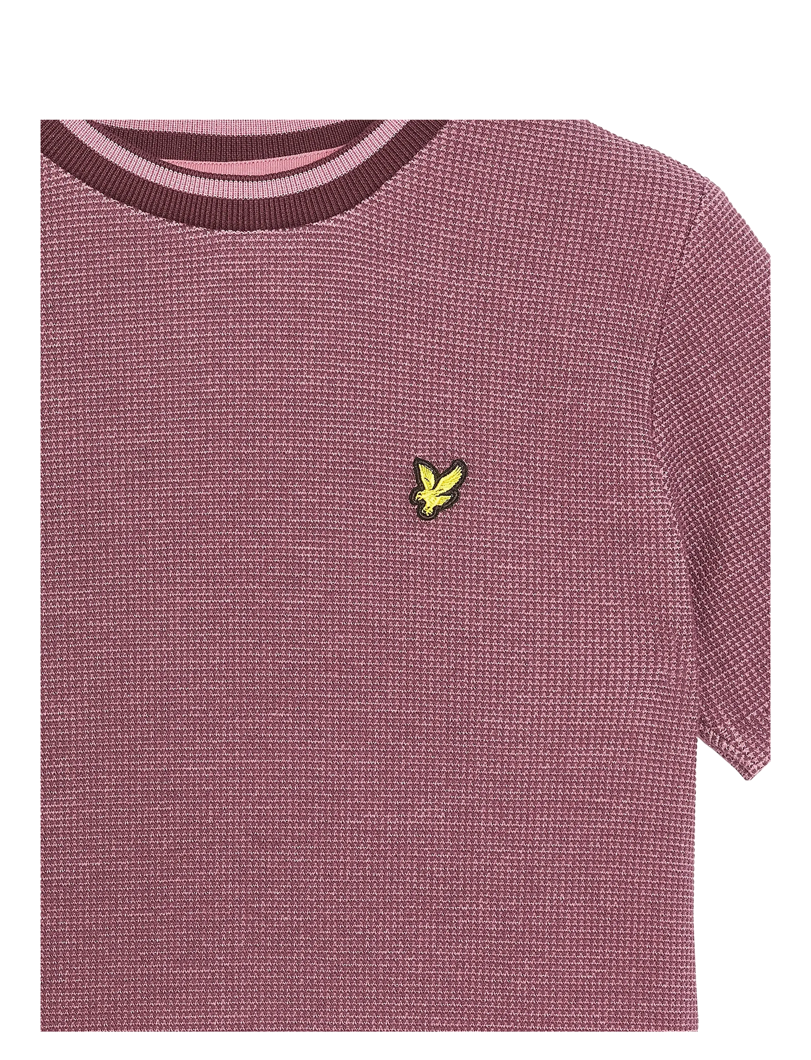 Lyle & Scott - Two Tone Waffle T-shirt - kortærmede t-shirts - x868 dusky maroon - 2