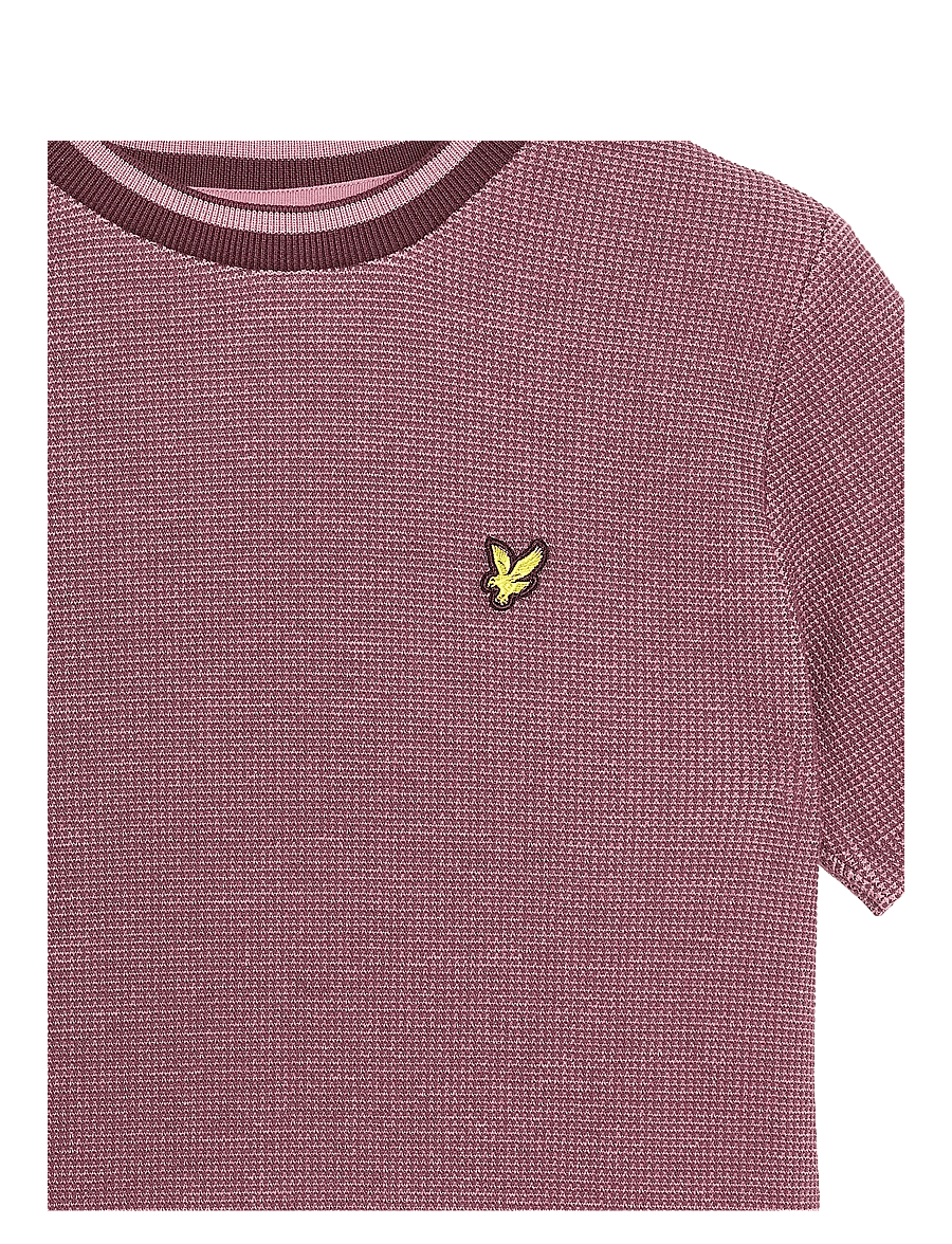 Lyle & Scott - Two Tone Waffle T-shirt - kurzärmelige - x868 dusky maroon - 2