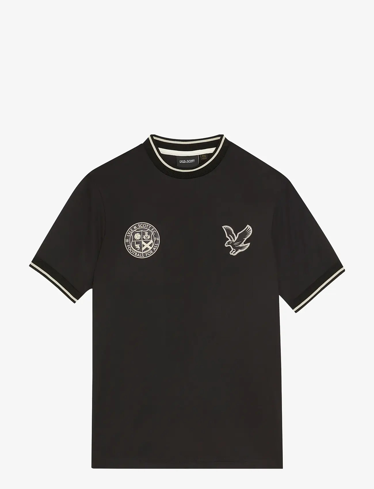 Lyle & Scott - Football T-shirt - kortärmade t-shirts - z865 jet black - 0