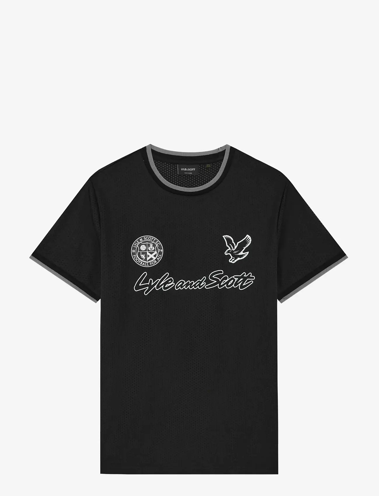 Lyle & Scott - Printed Airtex T-shirt - sportstoppe - z865 jet black - 1
