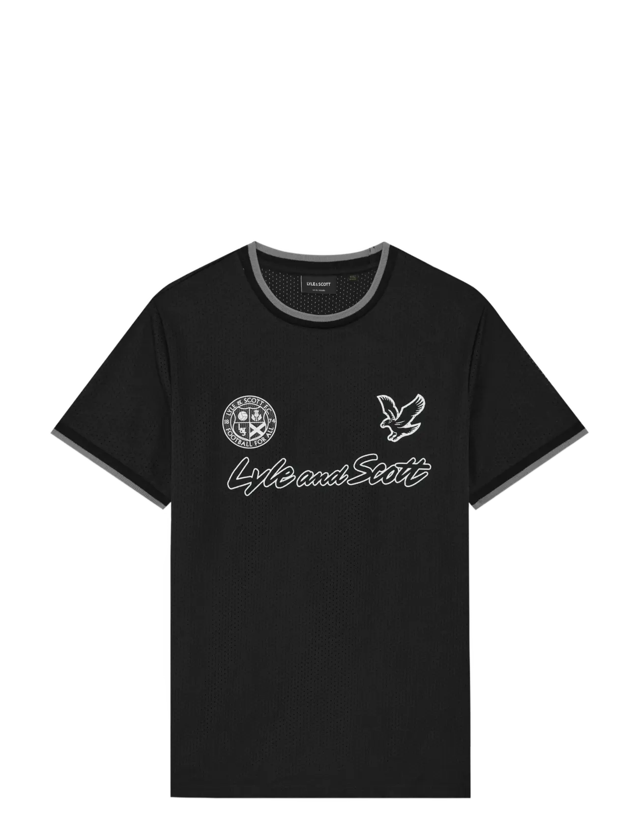 Lyle & Scott Printed Airtex T-shirt - Teens 9-14 år - Z865 JET BLACK / black