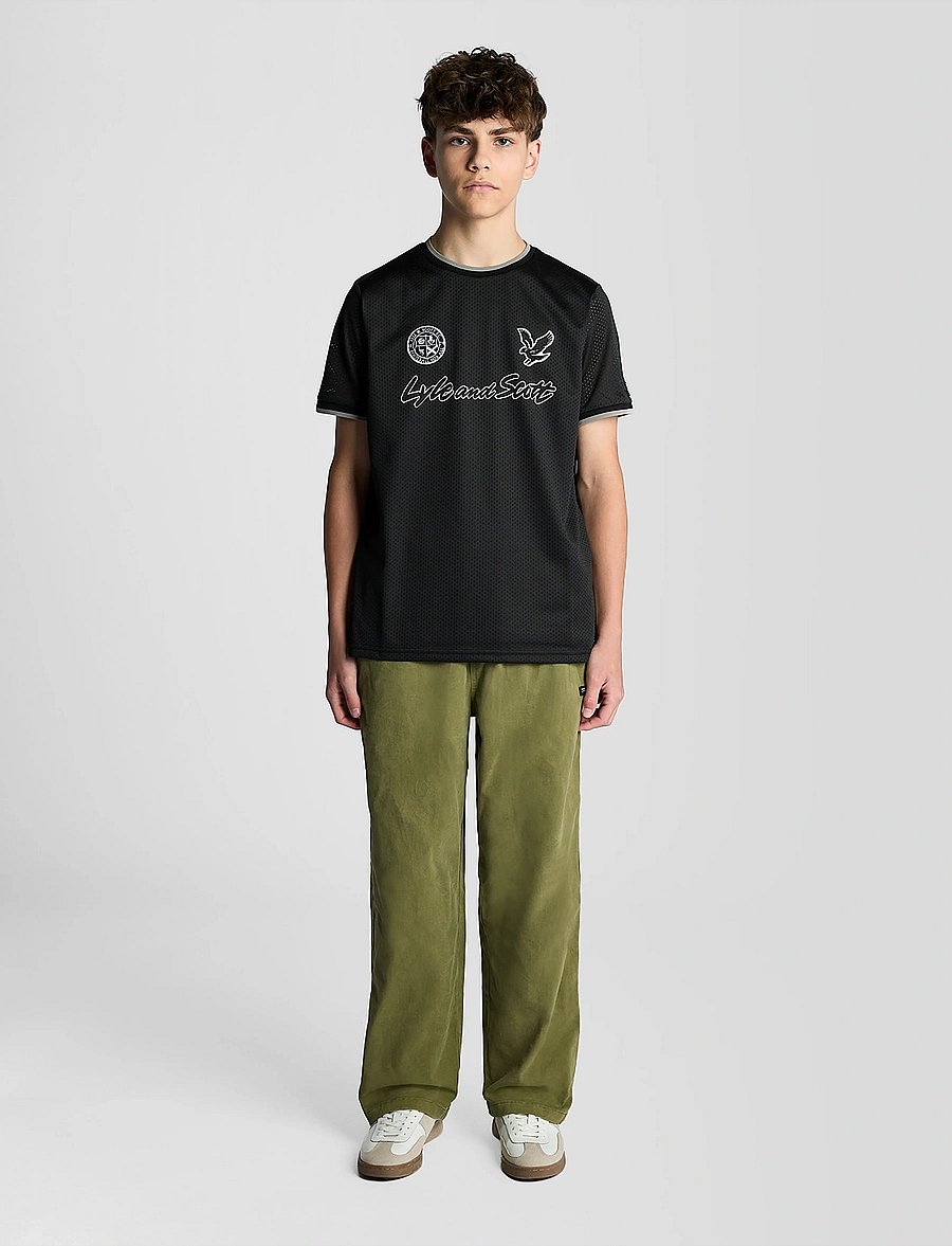 Lyle & Scott - Printed Airtex T-shirt - sportoberteile - z865 jet black - 2