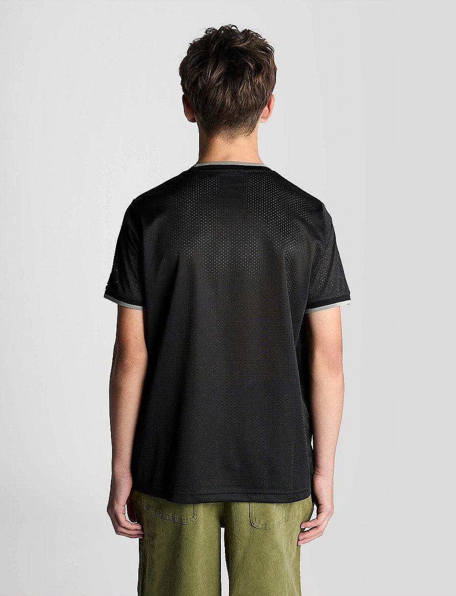 Lyle & Scott - Printed Airtex T-shirt - sportoberteile - z865 jet black - 3