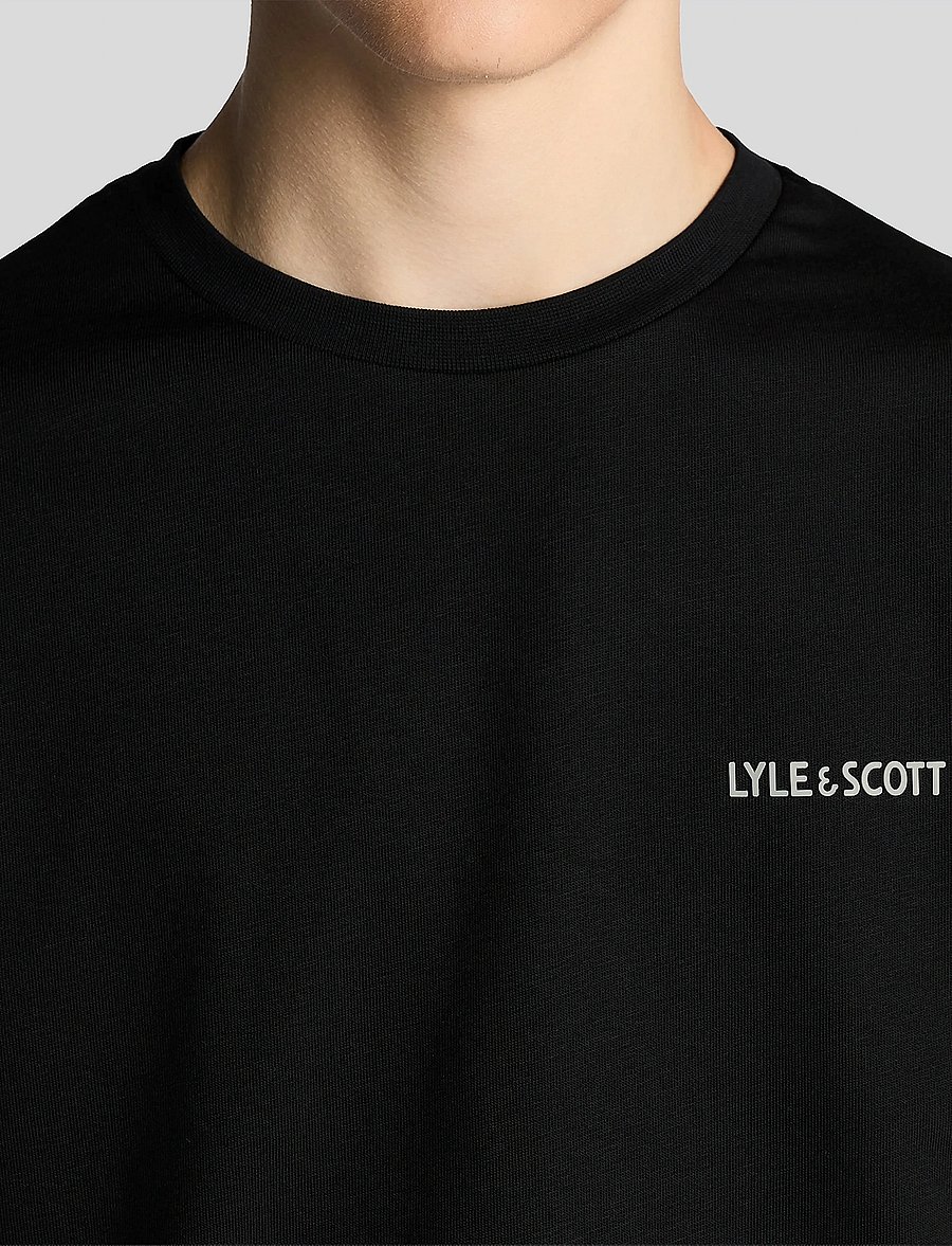 Lyle & Scott - Logo Print T-shirt - kurzärmelige - z865 jet black - 4