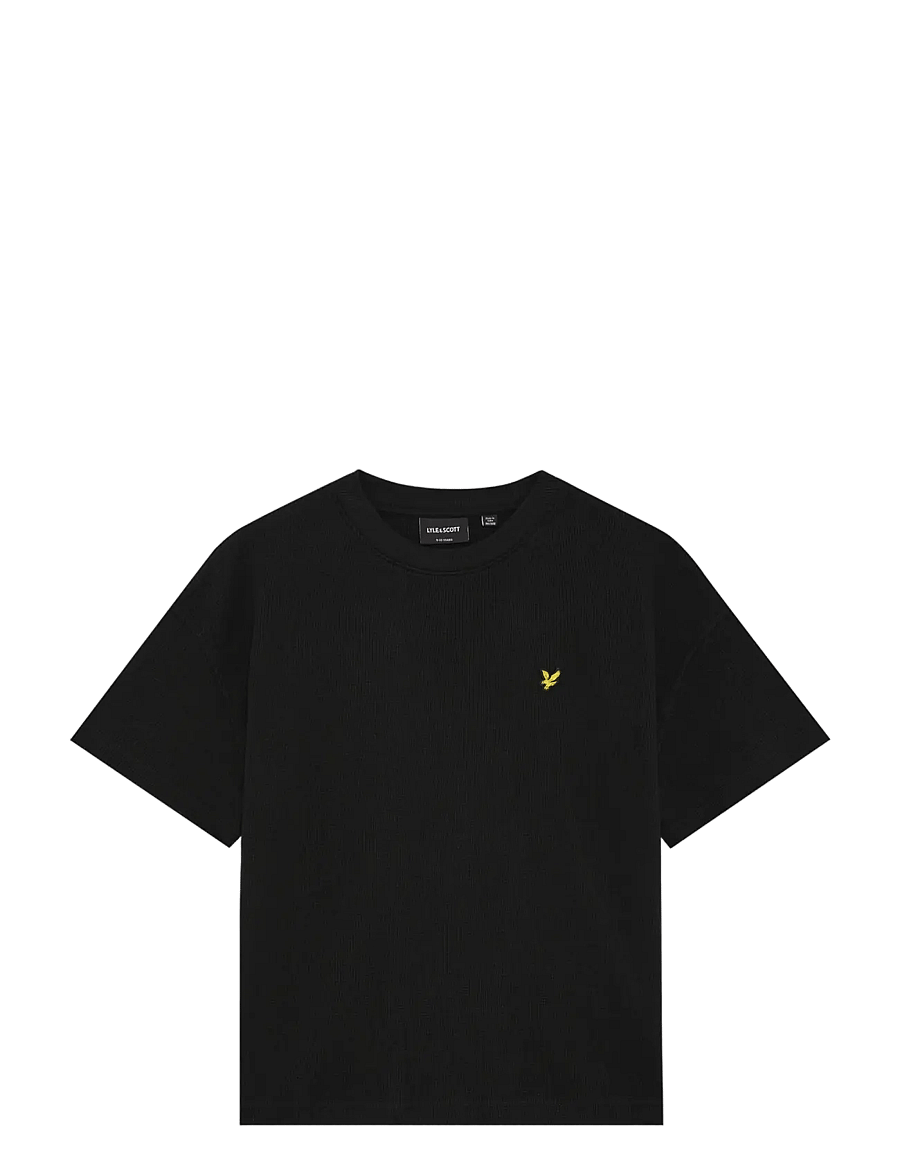 Lyle & Scott - Waffle T-shirt - kortærmede t-shirts - z865 jet black - 1