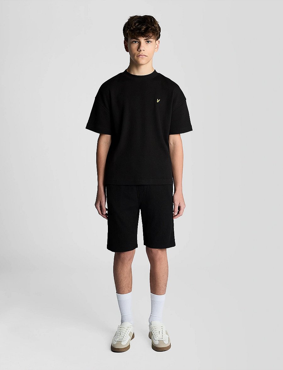 Lyle & Scott - Waffle T-shirt - kortærmede t-shirts - z865 jet black - 2