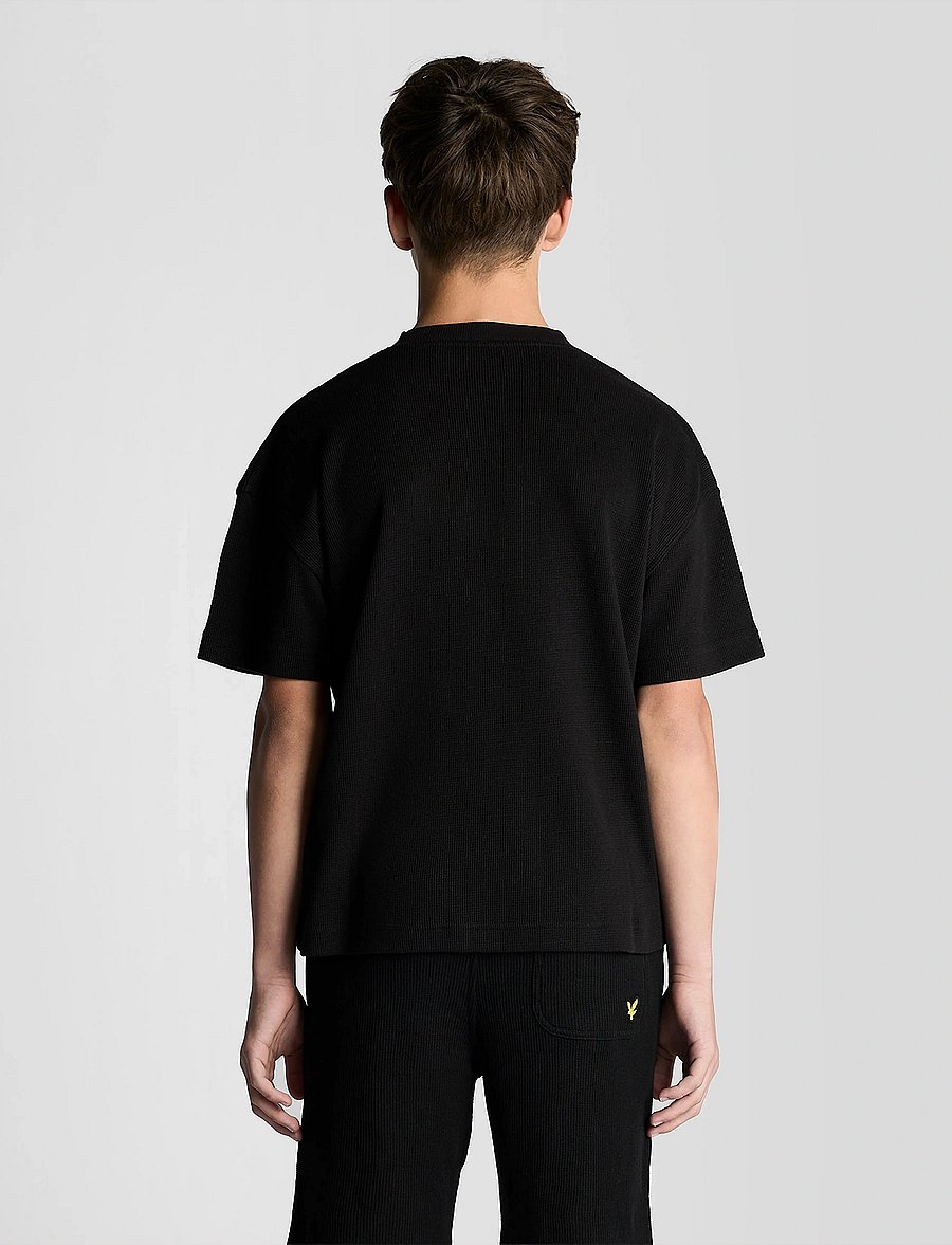 Lyle & Scott - Waffle T-shirt - kortærmede t-shirts - z865 jet black - 3