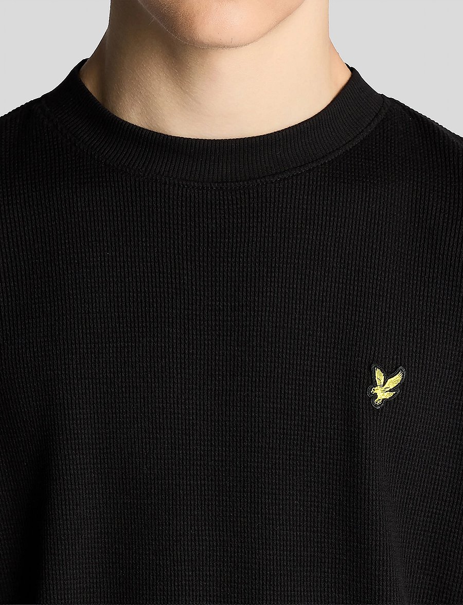 Lyle & Scott - Waffle T-shirt - kortærmede t-shirts - z865 jet black - 4
