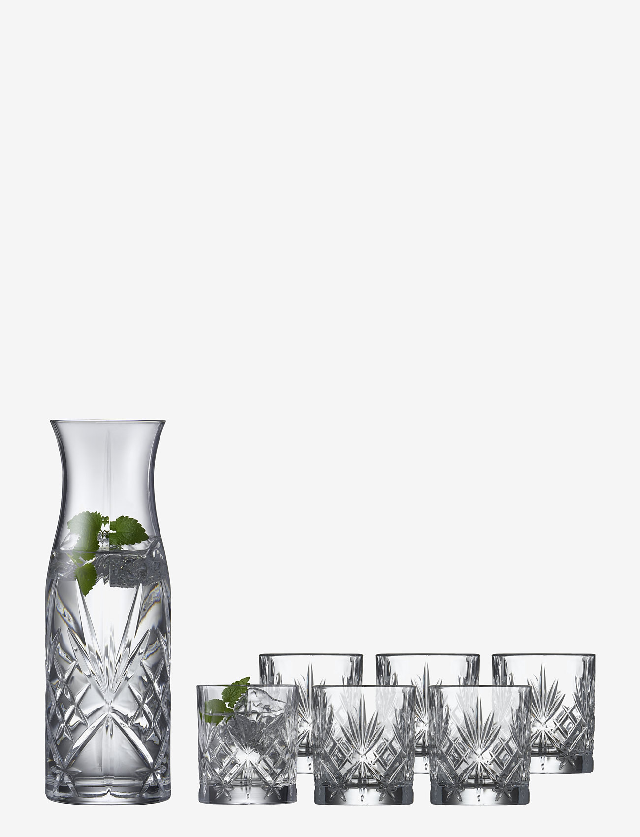 Lyngby Glas - Carafe set Melodia 7 pcs Crystal - stiklinės ir bokalai - transparen - 0