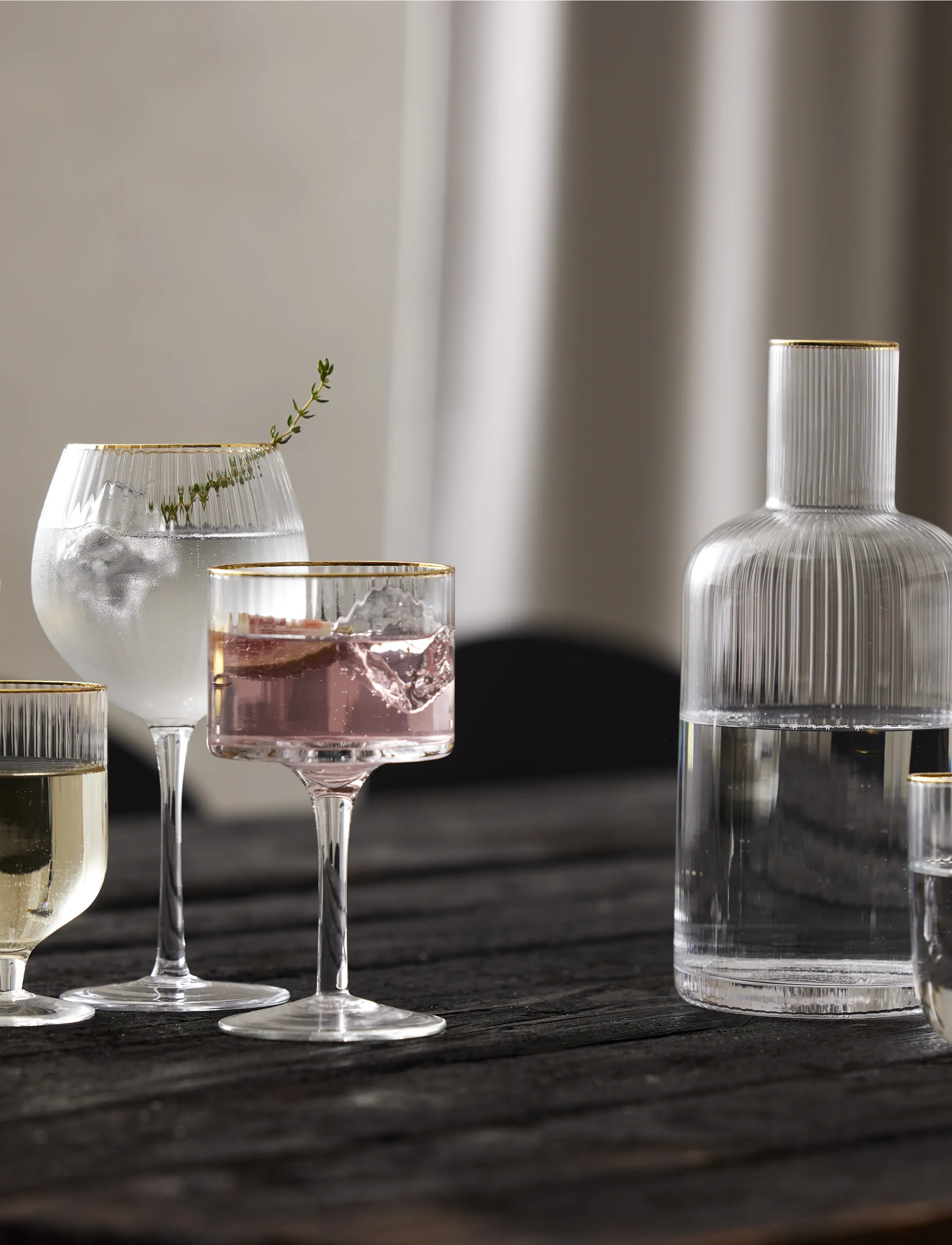Lyngby Glas Tumbler palermo gold 35cl 4stk - Konfirmation - TRANSPAREN / clear