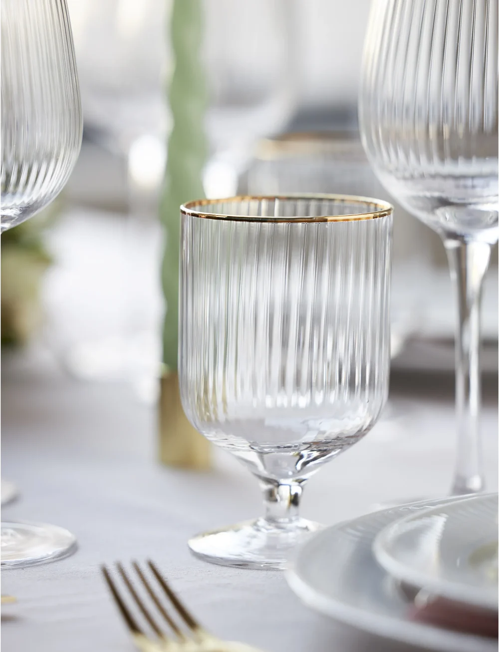 Lyngby Glas - Wine glass Palermo Gold 30cl 4pcs - rotweingläser - transparen - 4