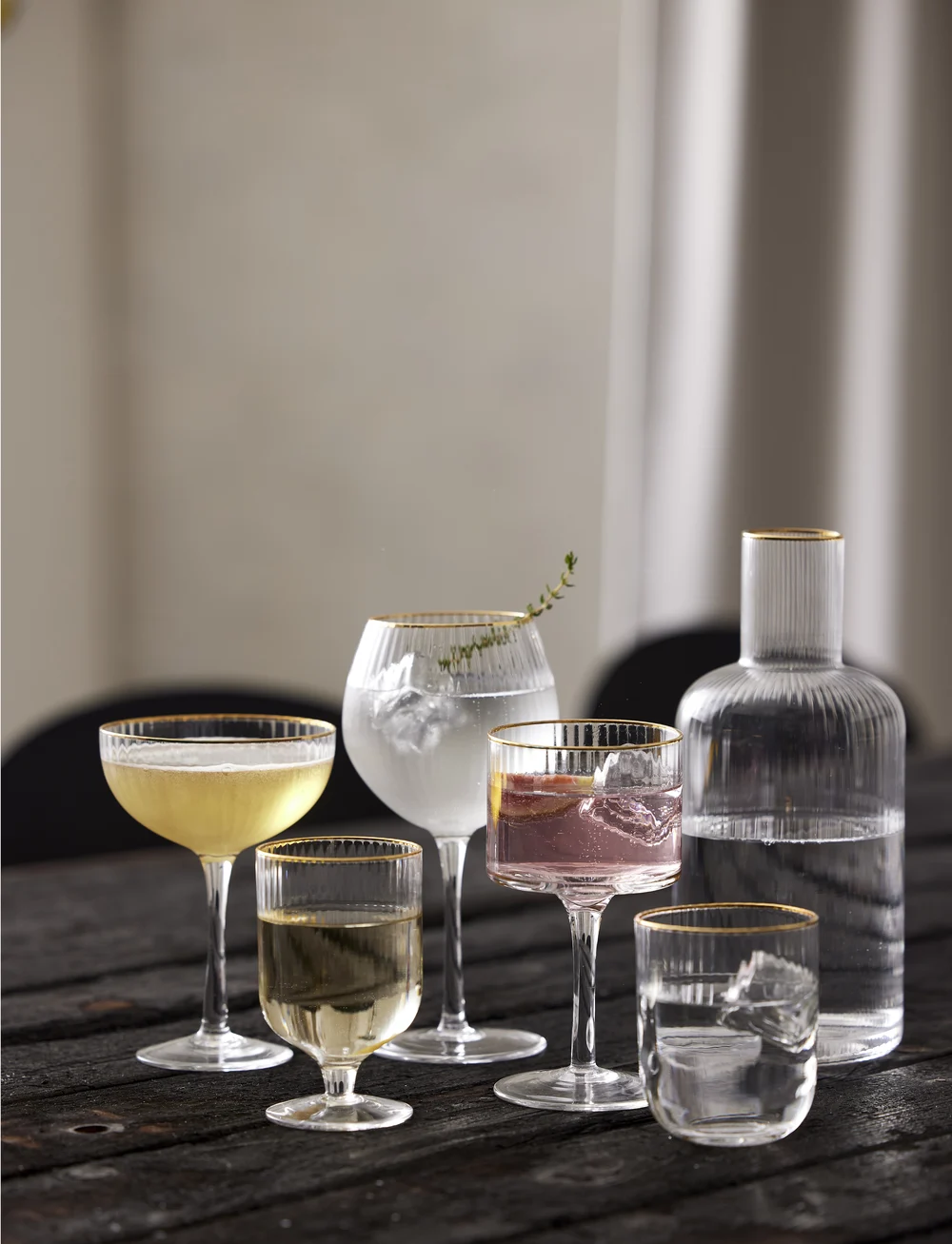 Lyngby Glas - Wine glass Palermo Gold 30cl 4pcs - rotweingläser - transparen - 5