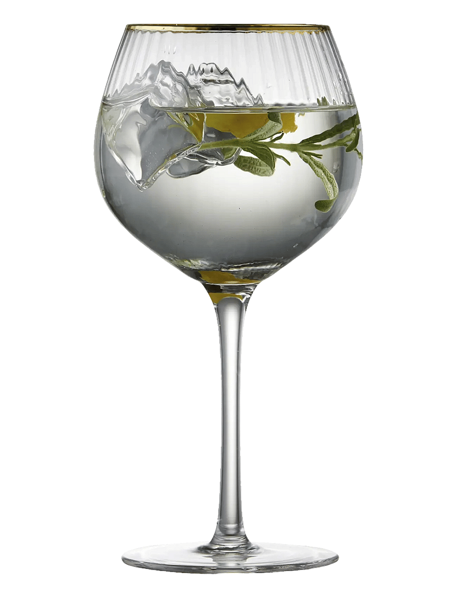 Lyngby Glas - Gin & tonic glass Palermo Gold 65cl 4pcs - kokteili- ja martiiniklaasid - transparen - 2