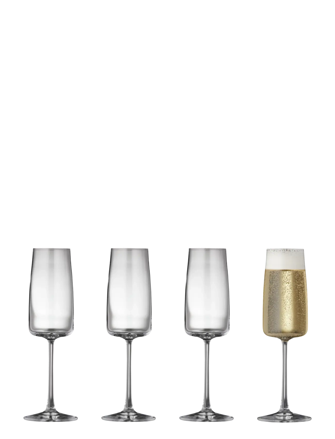 Lyngby Glas Champagneglas Zero 4 Stk., Champagneglas, Nude, Str: 30 CL