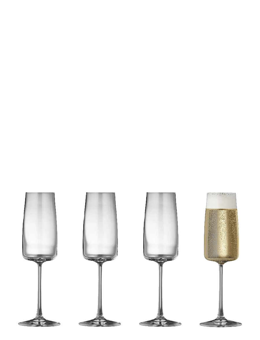 Lyngby Glas - Champagne glass Zero 4 pcs - sektgläser - klar - 1