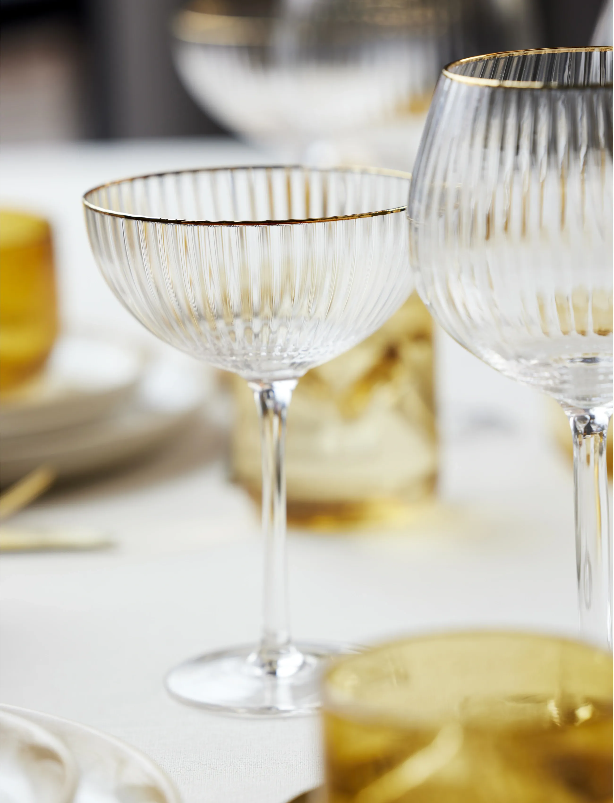 Lyngby Glas Cocktailglas Palermo Gold 31,5Cl 4Stk, 31.5 cl, Glass, Nackt - Cocktail Homeware