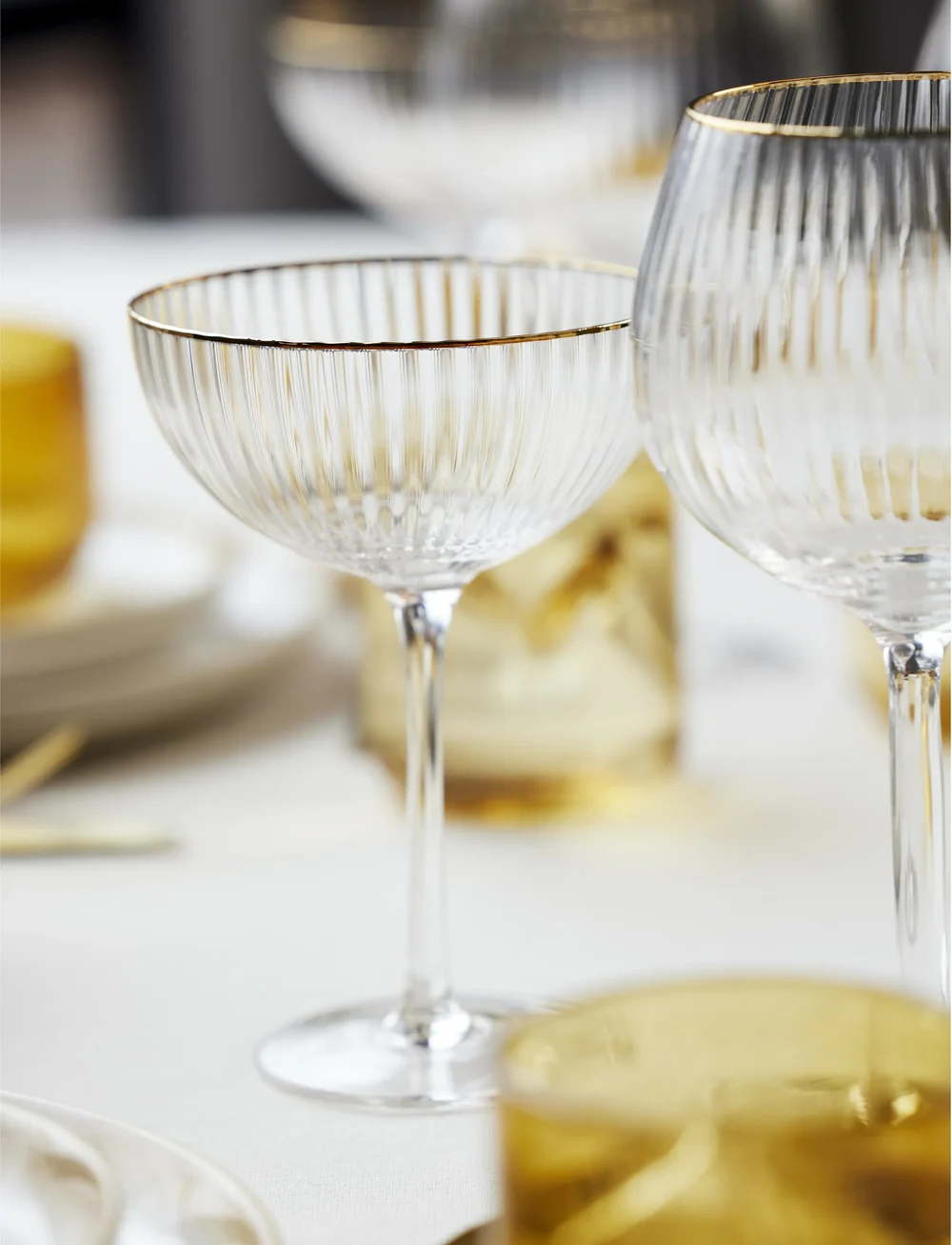 Lyngby Glas - Cocktail glass Palermo Gold 31.5cl 4pcs - nach preis einkaufen - transparen - 3