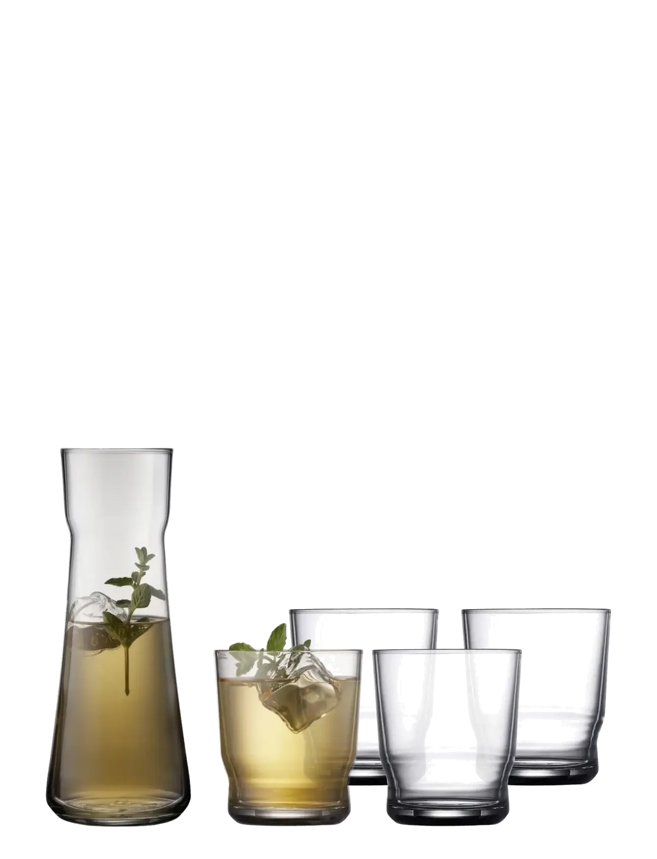 LYNGBY GLAS Karaffelsæt Lissabon 5 Dele Klar Schwarz - 29.3X 10.5X 26CMx29.3 - Unisex