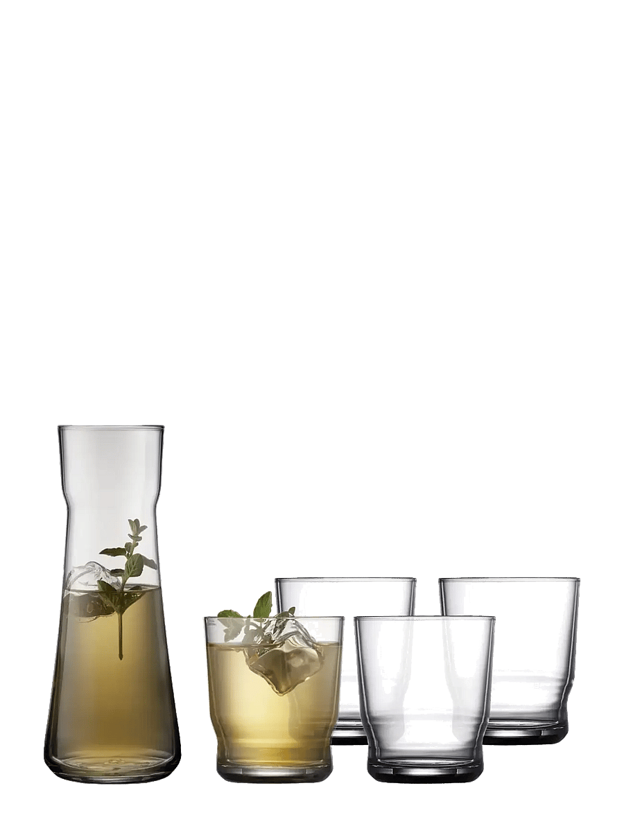 Lyngby Glas - Carafe set Lissabon 5 parts Clear - veekannud - clear - 1