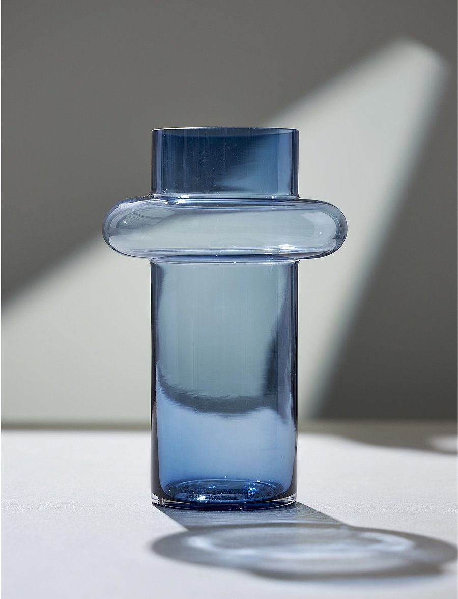 Lyngby Glas - Vase Tube - dark blue - 1