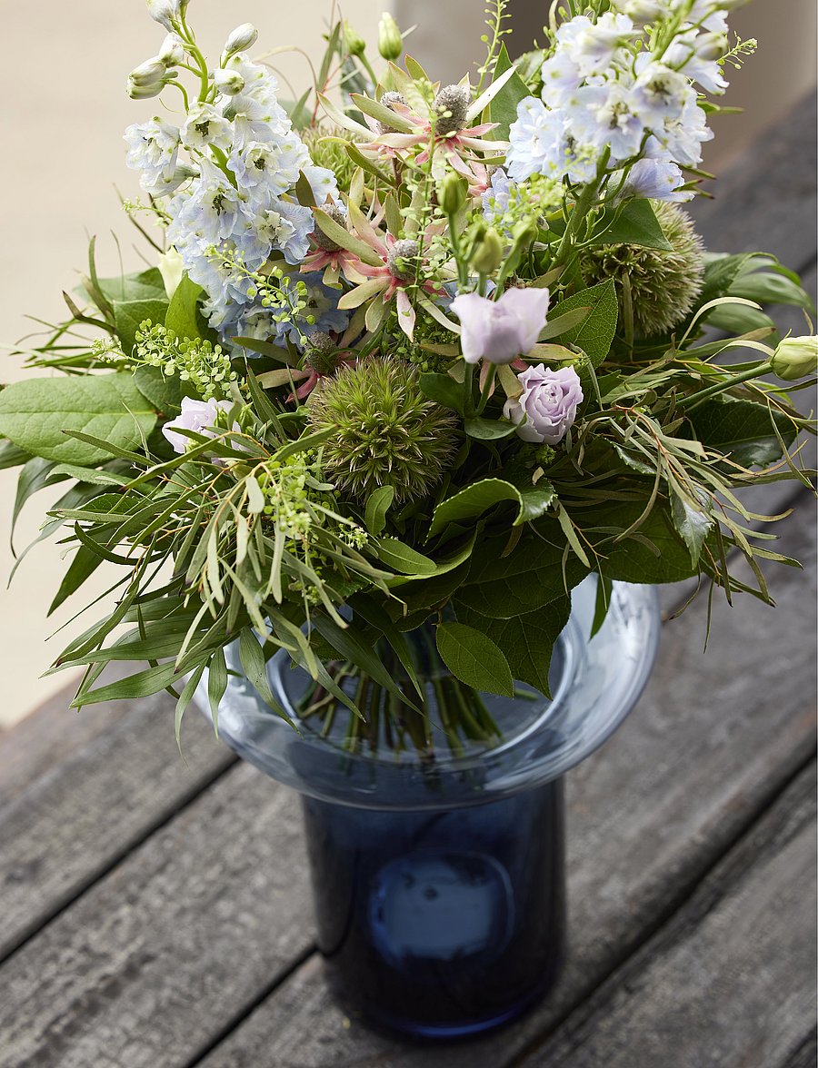 Lyngby Glas - Vase Tube - dark blue - 3