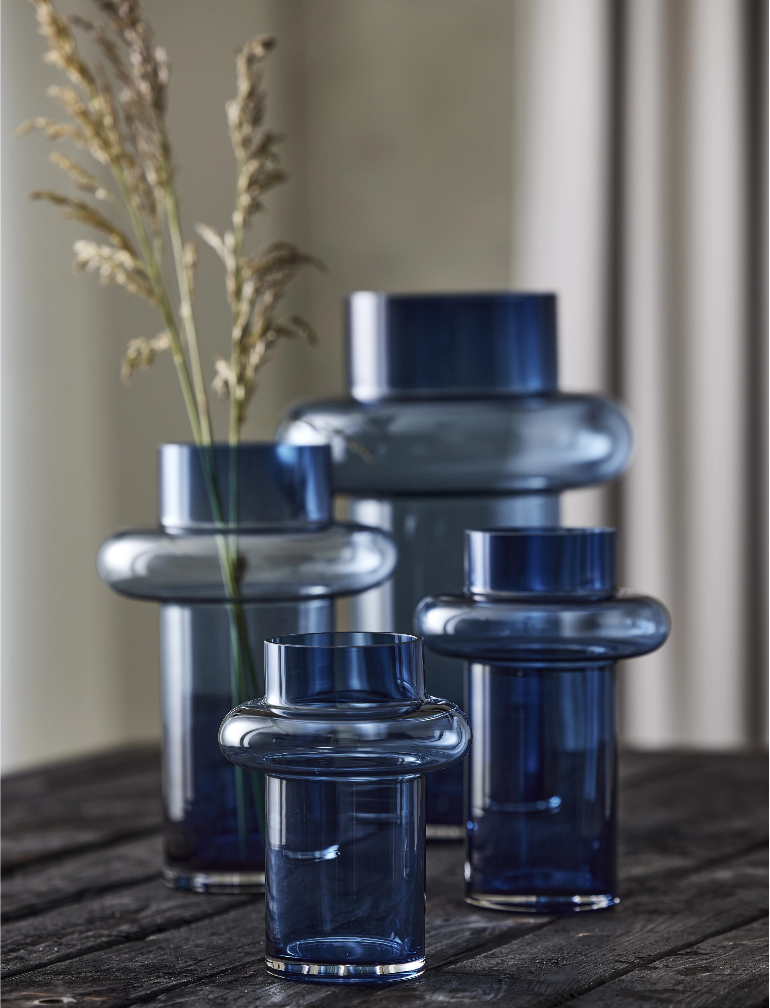 Lyngby Glas - Vas Tube - dark blue - 5