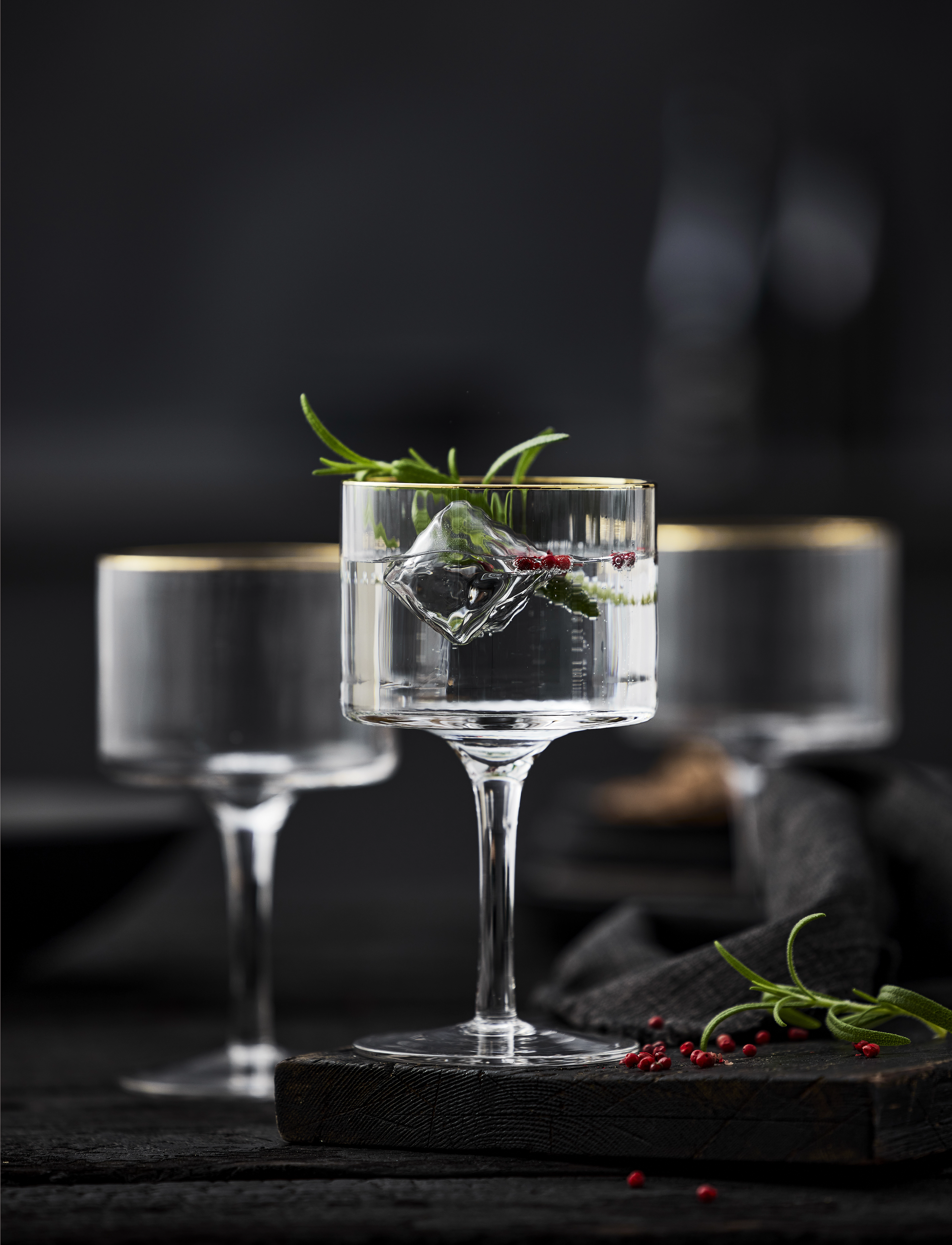 Lyngby Glas - Gin & tonic glass Palermo Gold 32cl 4pcs - cocktaillasit & martinilasit - transparen - 5