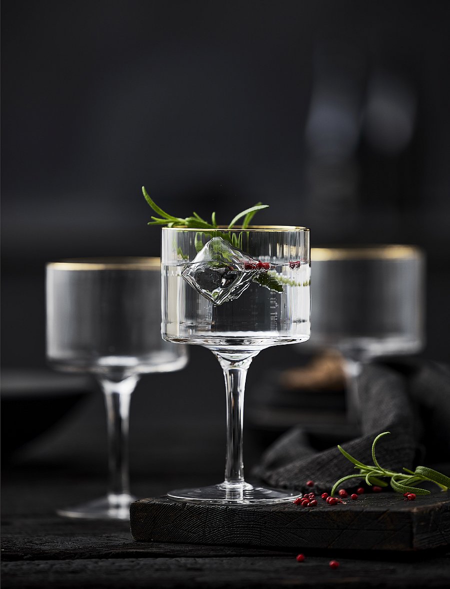 Lyngby Glas - Gin & tonic glass Palermo Gold 32cl 4pcs - nach preis einkaufen - transparen - 5