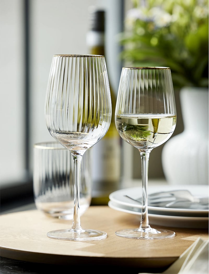 Lyngby Glas - White wine glass Palermo Gold 30 cl 4 pcs - weißweingläser - transparen - 4