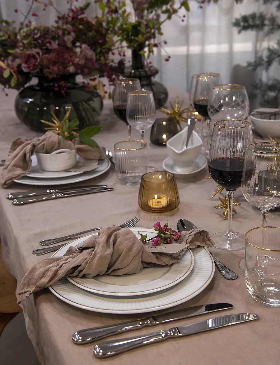 Lyngby Glas - Red wine glass Palermo Gold 40 cl 4 pcs - punase veini pokaalid - transparen - 0