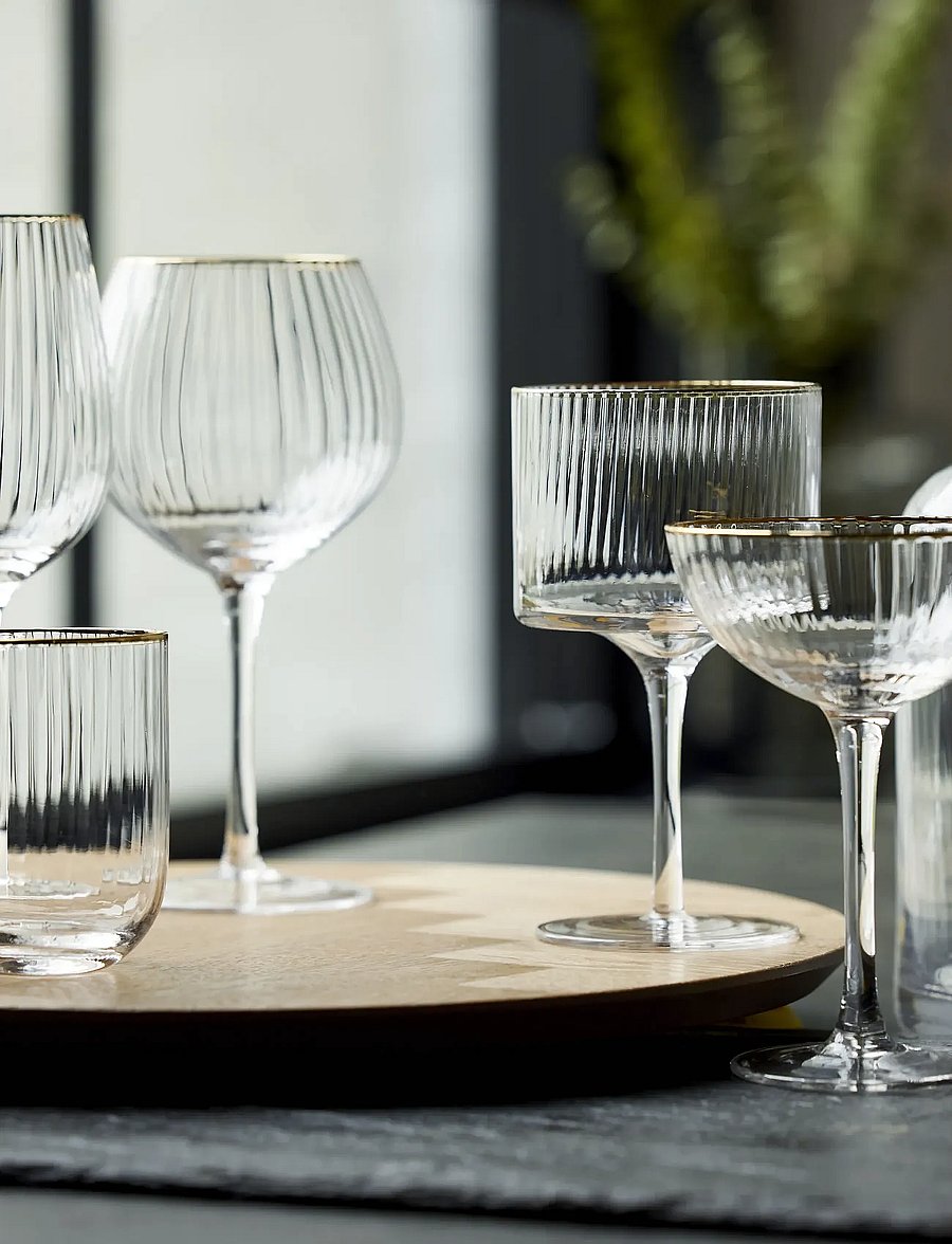 Lyngby Glas - Red wine glass Palermo Gold 40 cl 4 pcs - punase veini pokaalid - transparen - 3