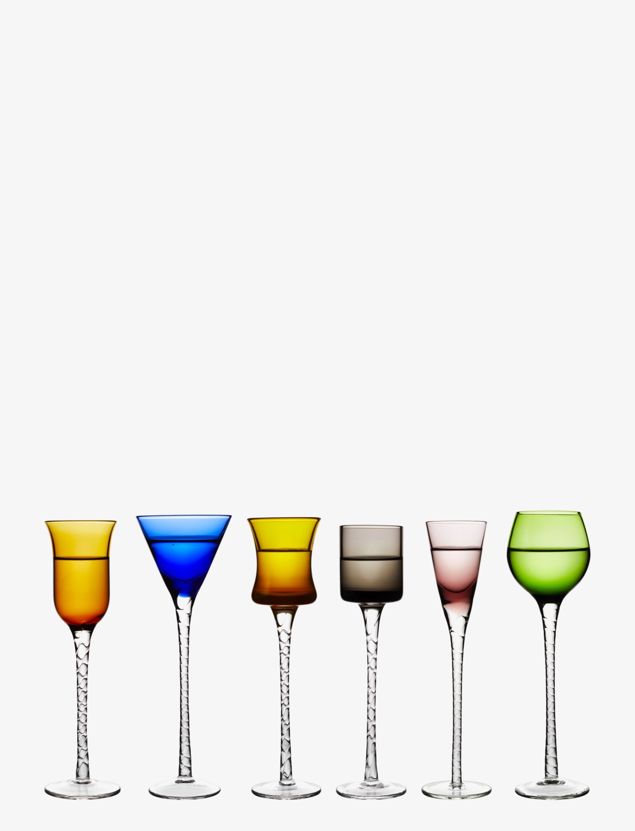 Lyngby Glas Snapseglas London 18 Cm 6 Stk. Assorterede, One Size, Glass, Mehrfarbig/gemustert - Shot Homeware