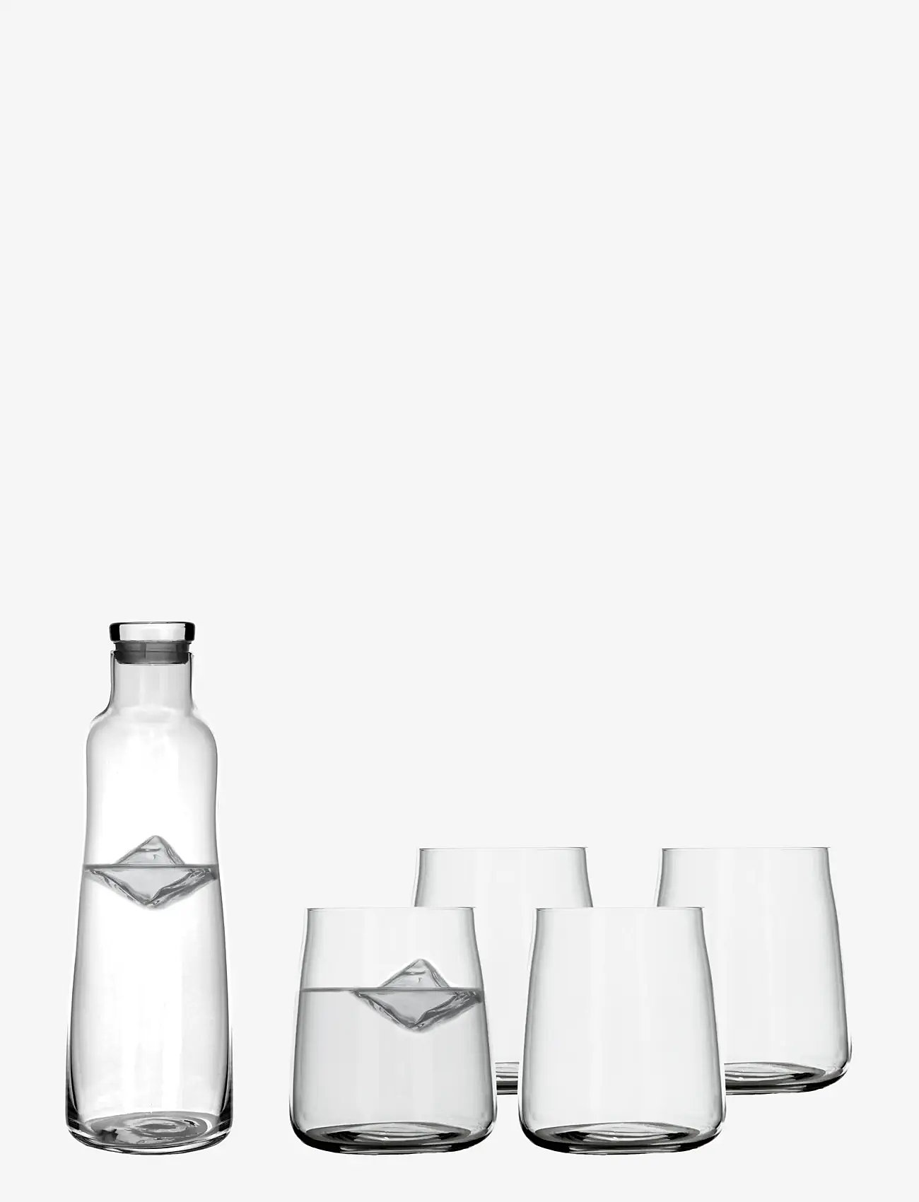 Lyngby Glas - Karaffelsæt Zero 5 dele - vandkarafler - clear - 1