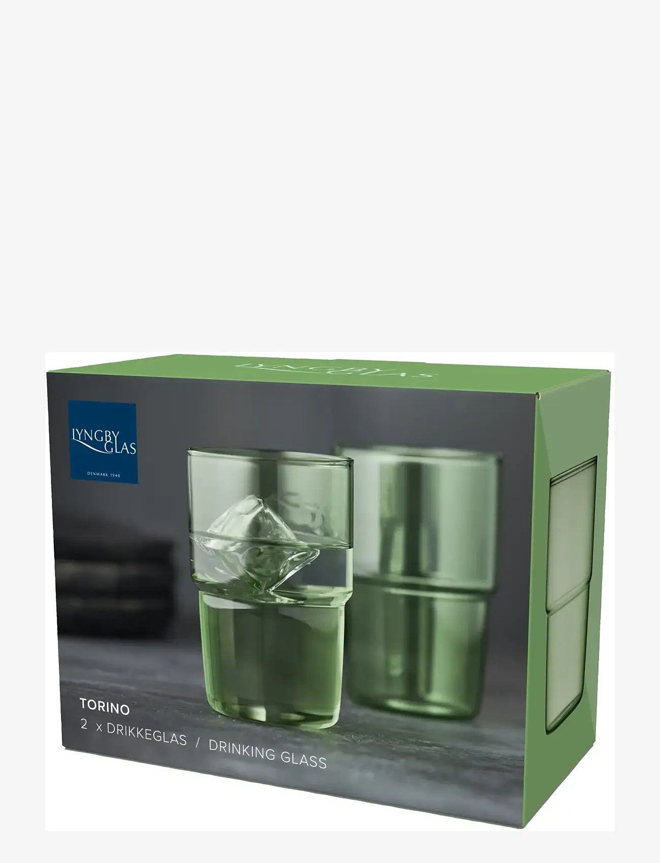 Lyngby Glas - Drikkeglas torino 2 stk. - drikkeglas - green - 4