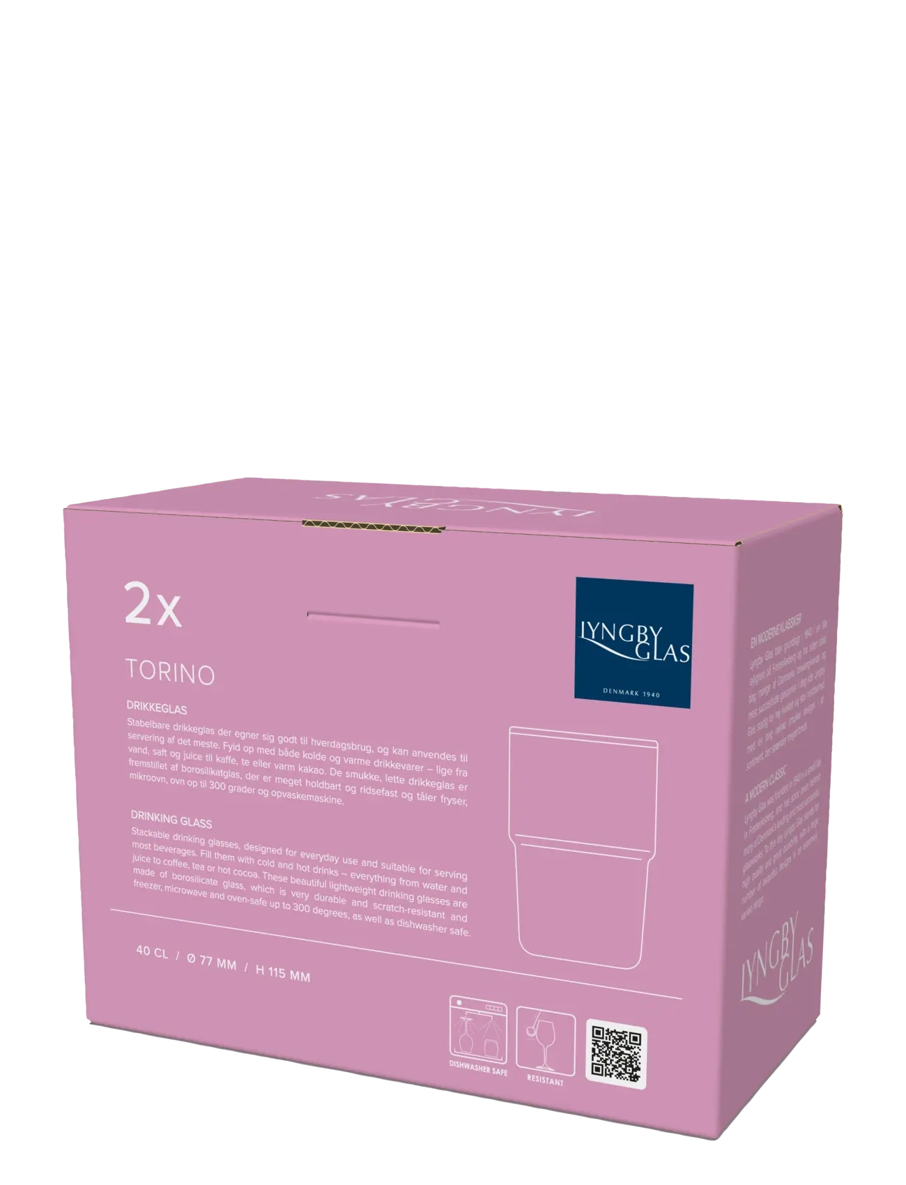 Lyngby Glas - Dricksglas torino 2 st - dricksglas - pink - 5