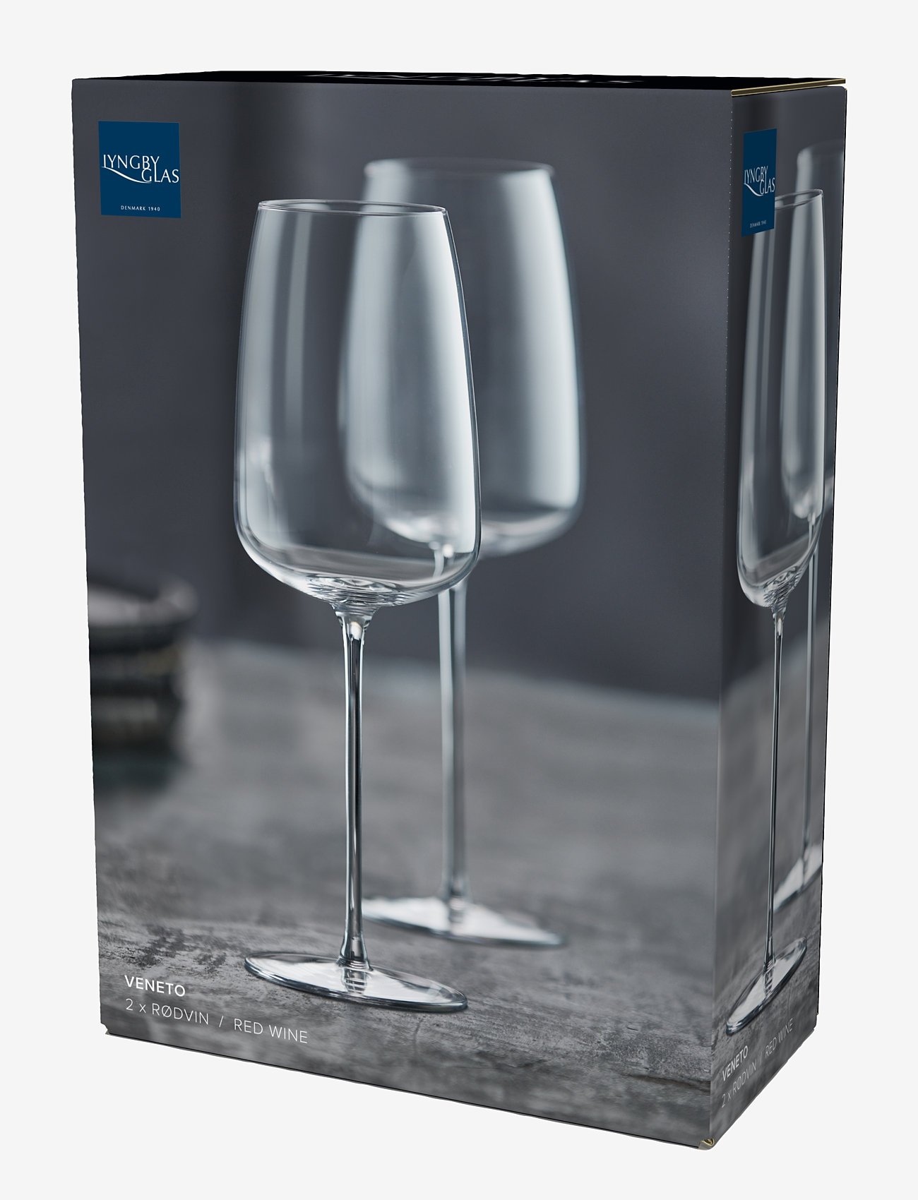 Lyngby Glas - Rødvinsglass veneto 2 stk. - red wine glasses - clear - 4