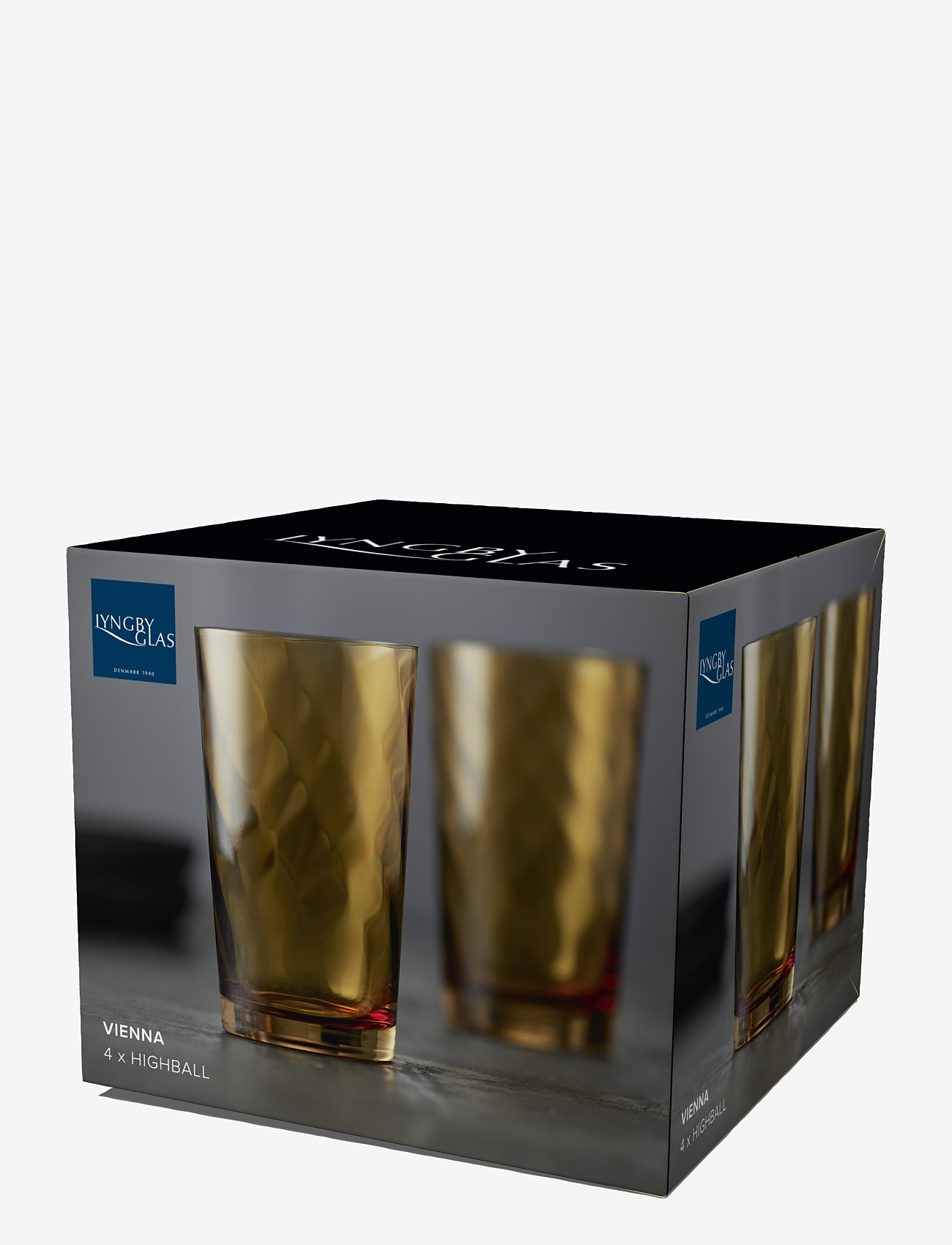 Lyngby Glas - Highball Vienna 4 pcs - trinkgläser - brown - 3