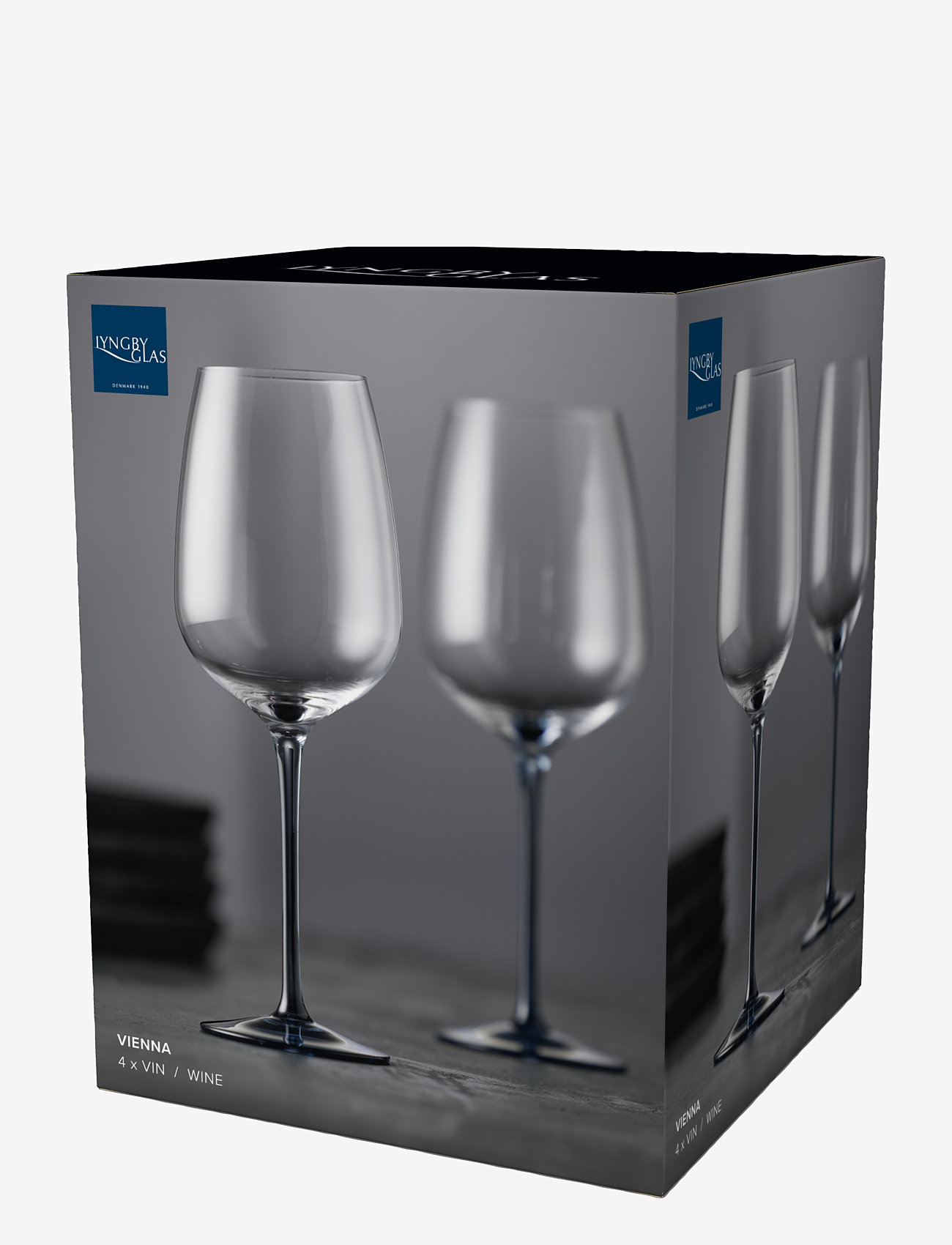 Lyngby Glas - Wine glass Vienna 4 pcs - hvítvínsglös - blue - 4
