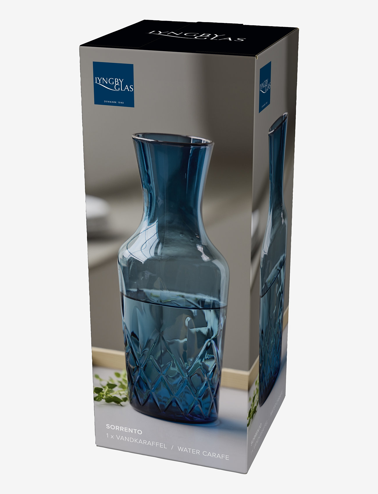 Lyngby Glas - Vandkaraffel sorrento - water carafes - blÅ - 2