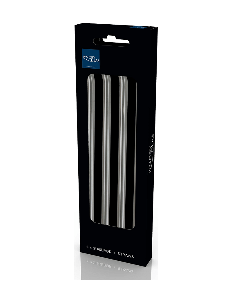 Lyngby Glas - Straw with bend 4 pcs - nach preis einkaufen - grÅ - 1