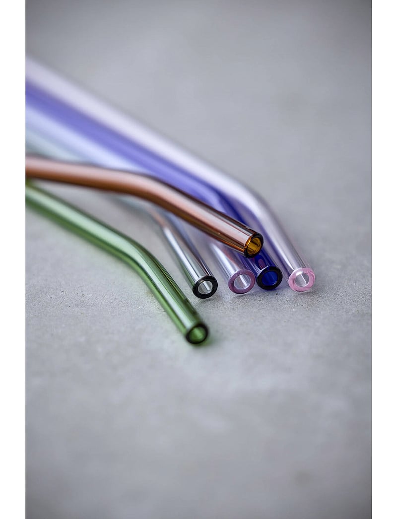 Lyngby Glas - Straw with bend 4 pcs - nach preis einkaufen - grÅ - 3