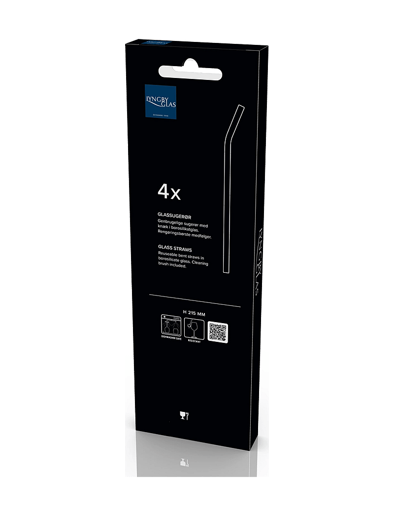 Lyngby Glas - Straw with bend 4 pcs - nach preis einkaufen - grÅ - 2